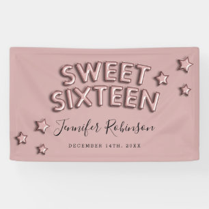 Banderoles Ballons roses d'anniversaire d'or d'accueil du