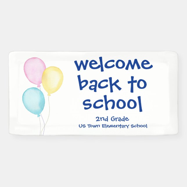 Banderoles Balloons Bienvenue à l'école  (Horizontal)