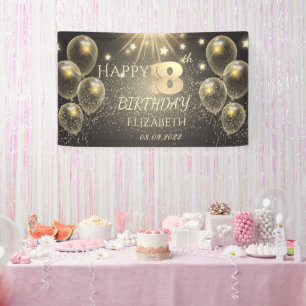 Banderoles Balloons dorés chic en forme d'étoiles pour 18ème