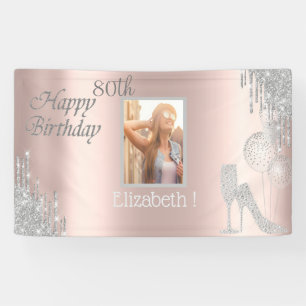 Banderoles Balloons, Verre,Talon,Gouttes Rose Gold Photo