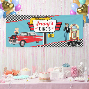 Banderoles Ban de fête d'anniversaire rétro de la voiture de