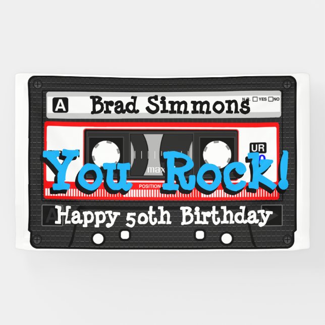 Banderoles Bande de cassette Petro 80 ou mixtape Toute occasi (Horizontal)