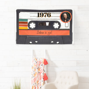 Banderoles Bande de cassette Retro 1976 Orange Vintage