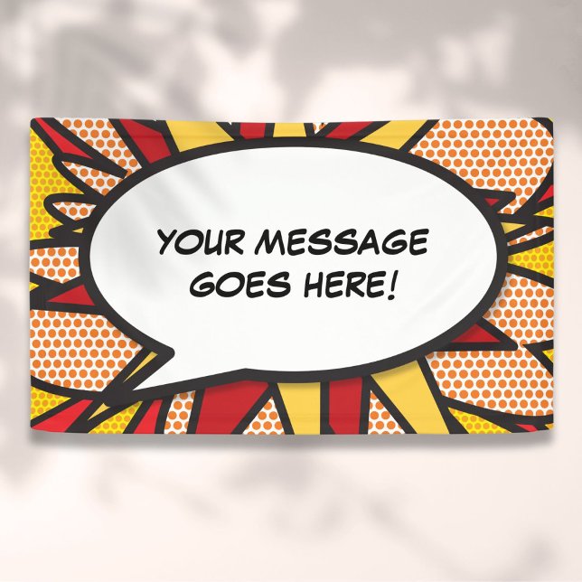 Banderoles Bande dessinée personnalisée Bulles de texte Pop A (Personalized Comic Book Pop Art Speech Bubble Banner)