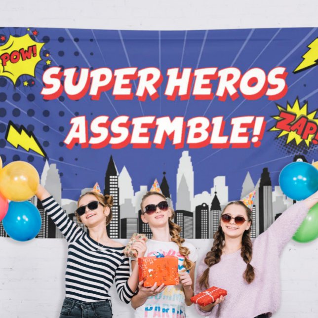 Banderoles Bande dessinée Superhero Anniversaire unique pour  (Créateur téléchargé)