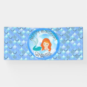 Banderoles Bandeau Mermaid Ocean Blue Scales