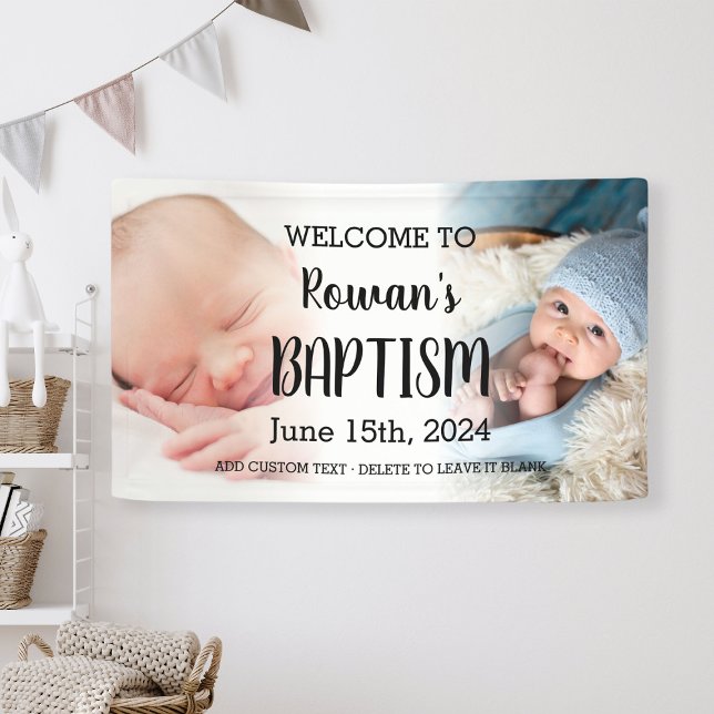 Banderoles Baptême Affiche de bienvenue Enfants Photo Collage (Baptism Welcome Sign Kids Photo Collage
)