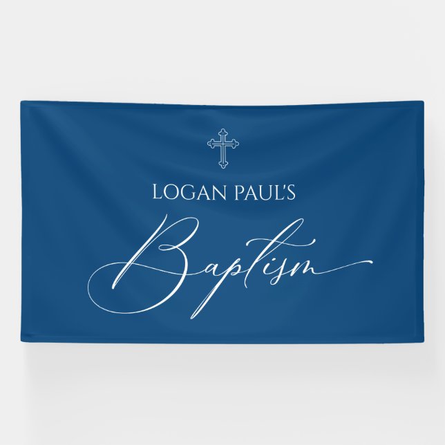 Banderoles Baptism Blue banner backdrop  (Horizontal)