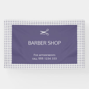Banderoles Barber shop simple marine gris étoile motif