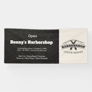 Banderoles Barbershop look cuir