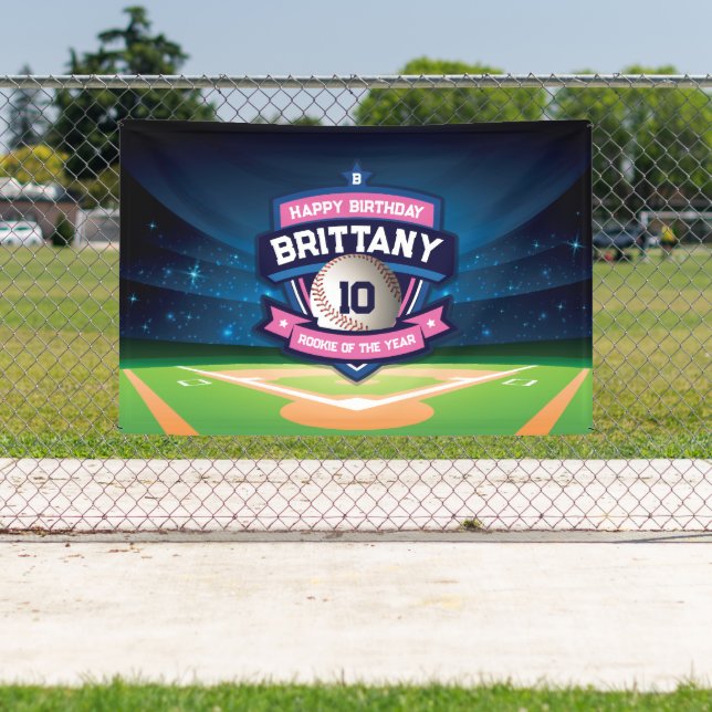 Banderoles Baseball Birthday banner backdrop (Insitu)