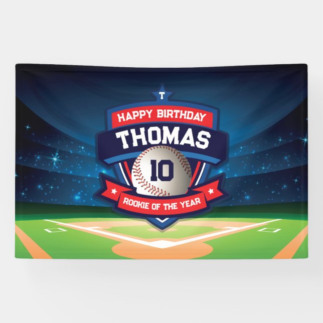Banderoles Baseball Birthday banner backdrop  (Horizontal)