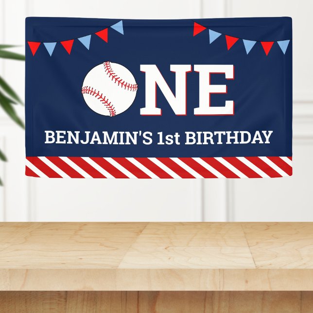 Banderoles Baseball personnalisé 1er anniversaire fête (Créateur téléchargé)