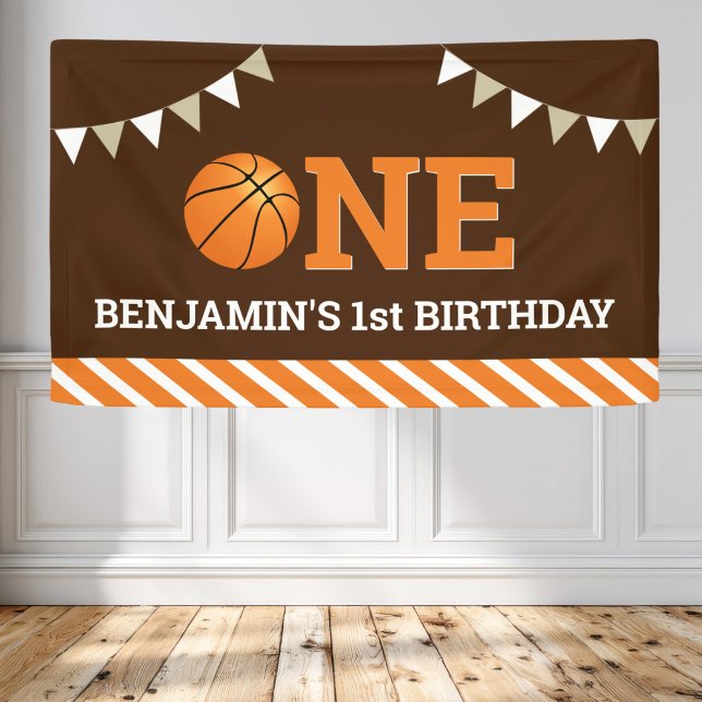 Banderoles Basket-ball personnalisé 1er anniversaire (Créateur téléchargé)
