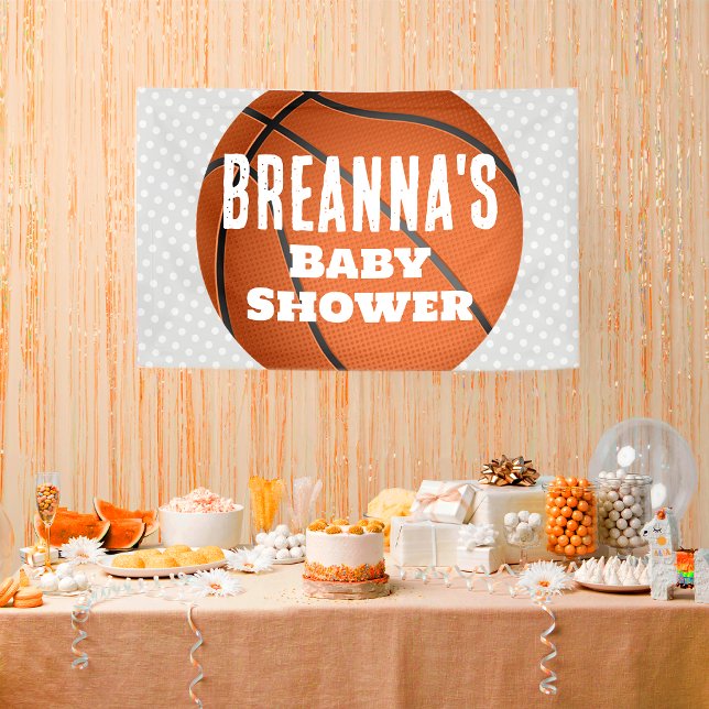 Banderoles Basketball Baby Party (Basketball Baby Shower Party Banner Backdrop)