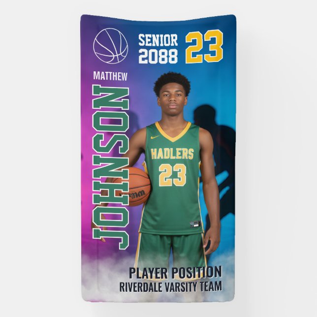 Banderoles Basketball High School Senior Night Sports Display (Verticale)
