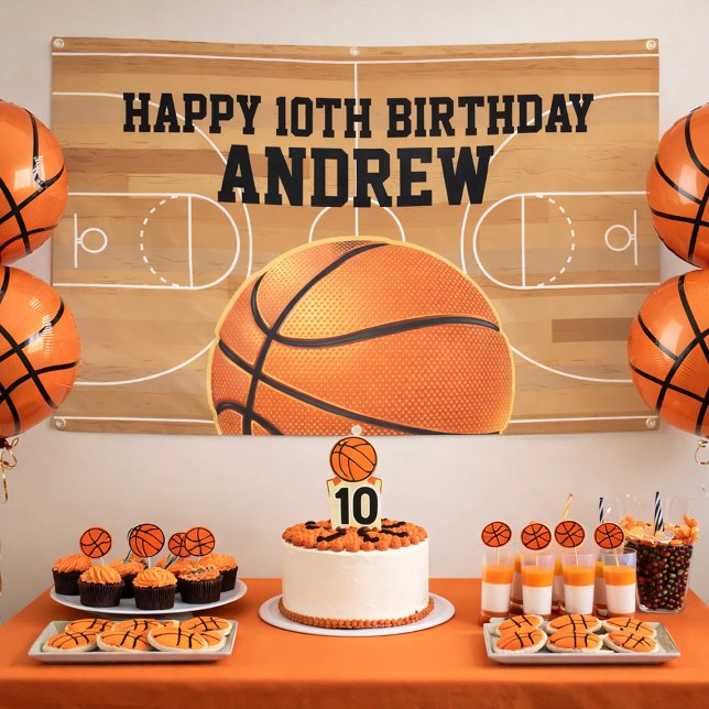 Banderoles Basketball Sports Happy Birthday Banner (Créateur téléchargé)