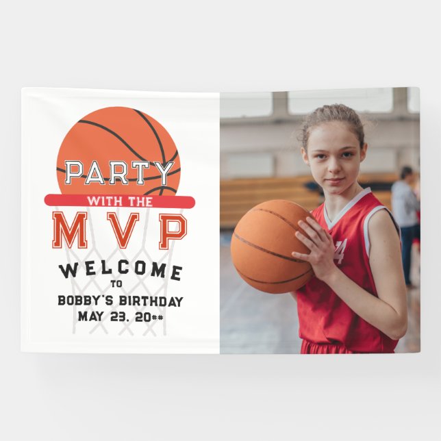 Banderoles Basketball Sports Jumpman Thème N'Importe Quel Âge (Horizontal)