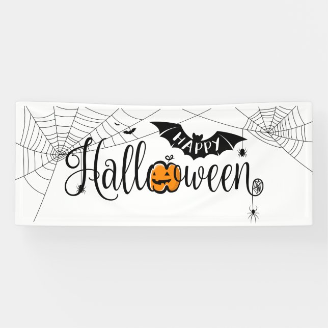 Banderoles Bat Happy Halloween (Horizontal)