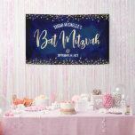 Banderoles Bat mitzvah d'or de la marine Moderne Parties scin<br><div class="desc">Soyez fier, réjouissez-vous et présentez cette étape importante de votre Bat mitzvah préféré ! Accrochez cette étonnante bannière moderne, élégante et personnalisée pour ajouter à sa journée spéciale. Un arrière - plan sophistiqué et dramatique de couleur bleu marine est superposé par un script de calligraphie de feuille d'or et des...</div>