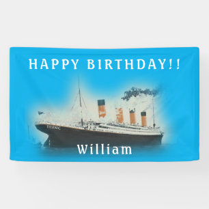 Banderoles Bateau Titanic Blue Birthday White Star Line