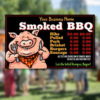 Banderoles BBQ.Barbeque Menu.Roast de porc.Grill.Truck alimen
