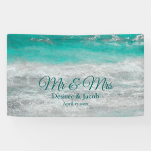 Banderoles Beach Blue Tropical Ocean Mariage