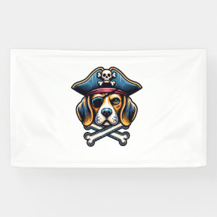 Banderoles Beagle Costume de pirate Crâne Crossbones Amoureux