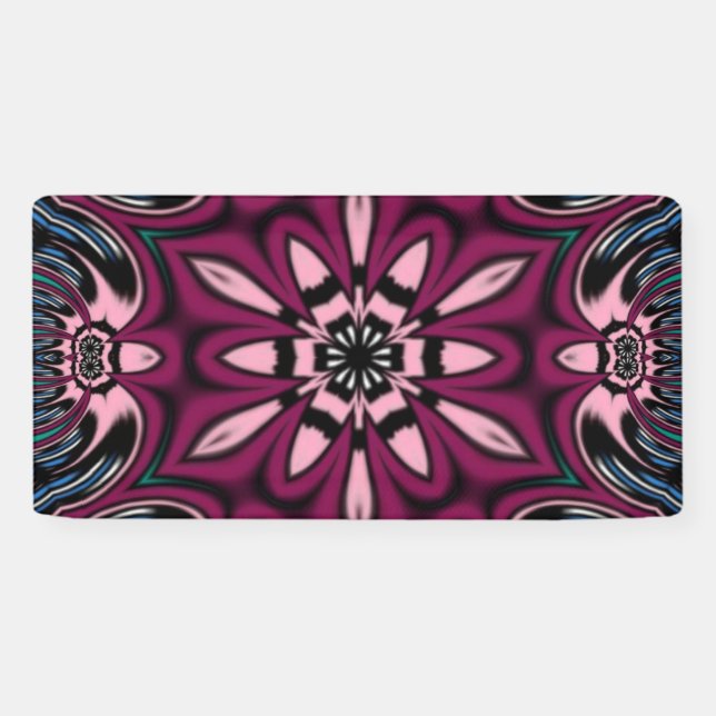 Banderoles Beau design unique de fleur Mandala (Horizontal)