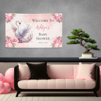 Beau Swan rose Floral Baby shower fille