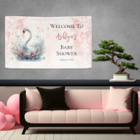 Beau Swan rose Floral Damask Girl Baby shower