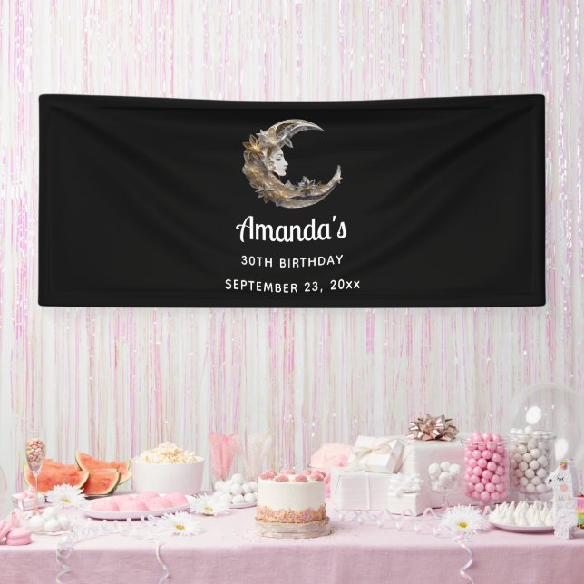 Banderoles Beau visage dans la Lune Anniversaire (Fête)