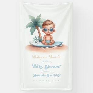 Banderoles Bébé à Bord Bienvenue à la Baby Shower Thème Surf 