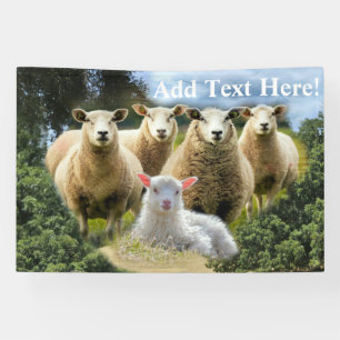 Banderoles Bébé agneau mouton troupeau troupeau troupeau