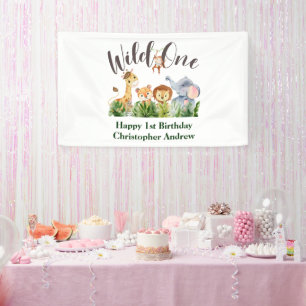 Banderoles Bébé Animaux Sauvages Safari Jungle 1er Anniversai