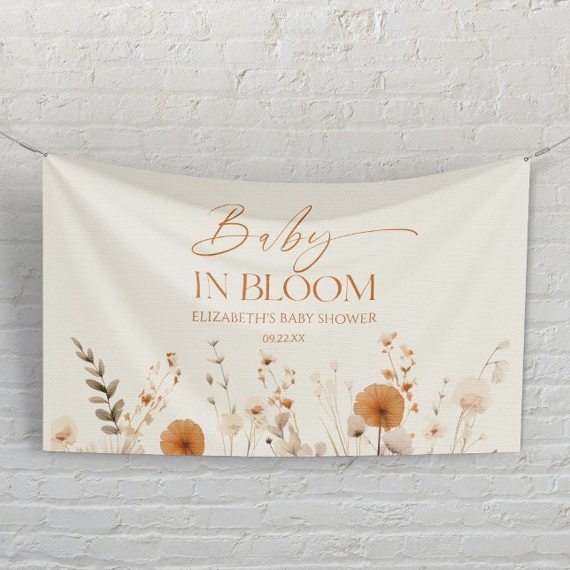 Banderoles Bébé Boho en Fleur Fête de Bébé aux Fleurs Sauvage (Créateur téléchargé)