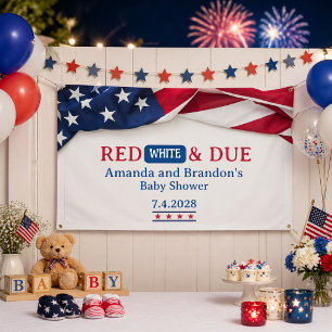 Banderoles Bébé Fête du 4 juillet Rouge, Blanc et Prévu