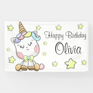 Banderoles Bébé Magique Unicorn Stars Anniversaire