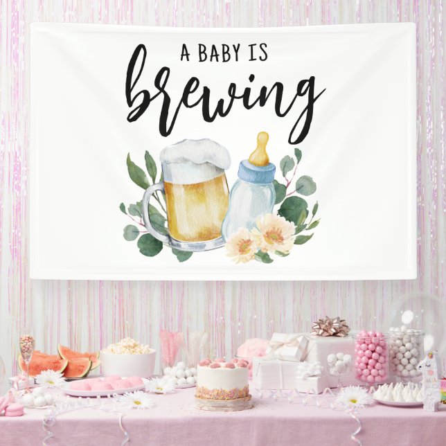 Banderoles Bébé prépare de la bière et biberon (Fête)