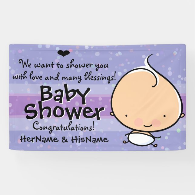 Banderoles Bébé Shower.New Baby.Surprise Party.Customizable (Horizontal)