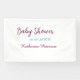 Banderoles Bébé shower nom date animal oreille mignon bleu ja