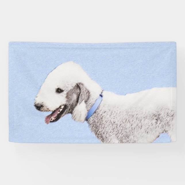 Banderoles Bedlington Terrier Peinture - Art Chien original (Horizontal)
