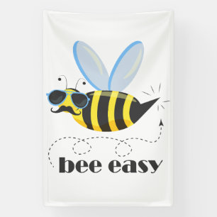 Banderoles Bee caractère avec mustache lunettes de soleil Bee