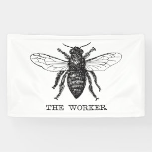 Banderoles Bee Worker Honey Black Bumblebee
