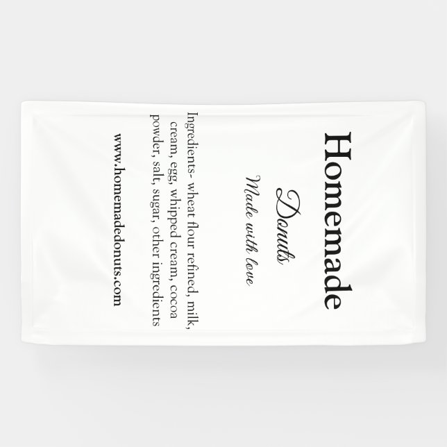 Banderoles beignets faits maison avec amour ajouter site de t (Horizontal)