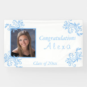 Banderoles Belle Graduation Parties scintillant Bleue Vignes