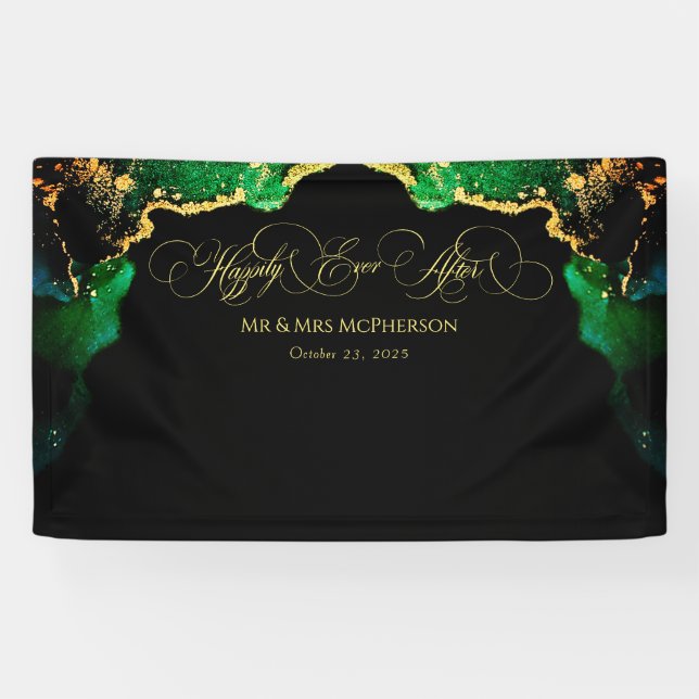 Banderoles Belle Mariage Emerald Black Gold (Horizontal)