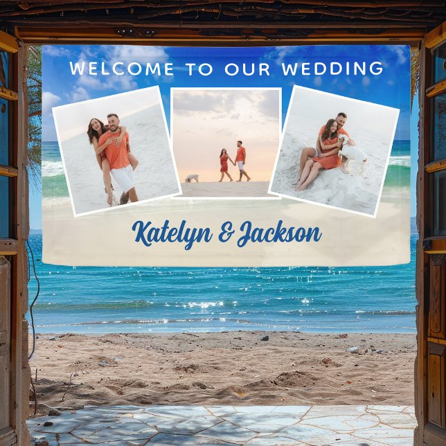 Banderoles Belle plage Photo Collage Mariage Bienvenue (Créateur téléchargé)