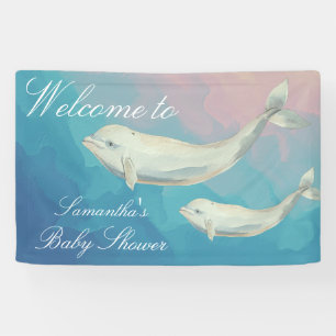 Banderoles Beluga Whale Maman et Baby shower de veau