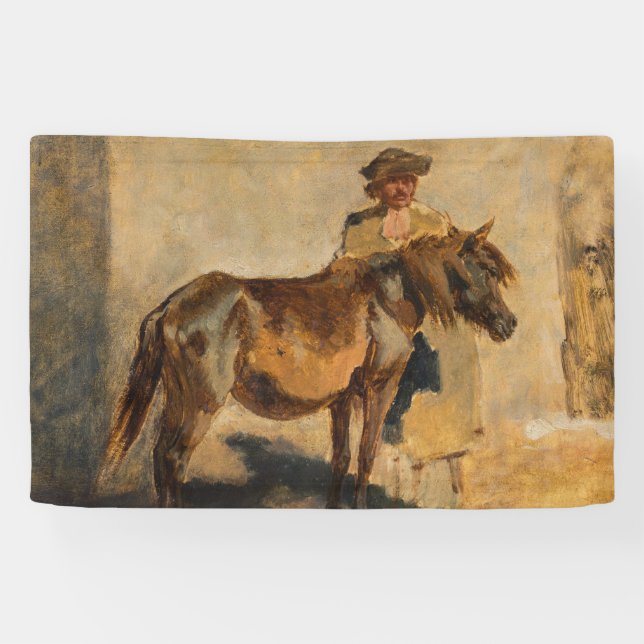 Banderoles Berger avec un cheval (Équin) (Horizontal)
